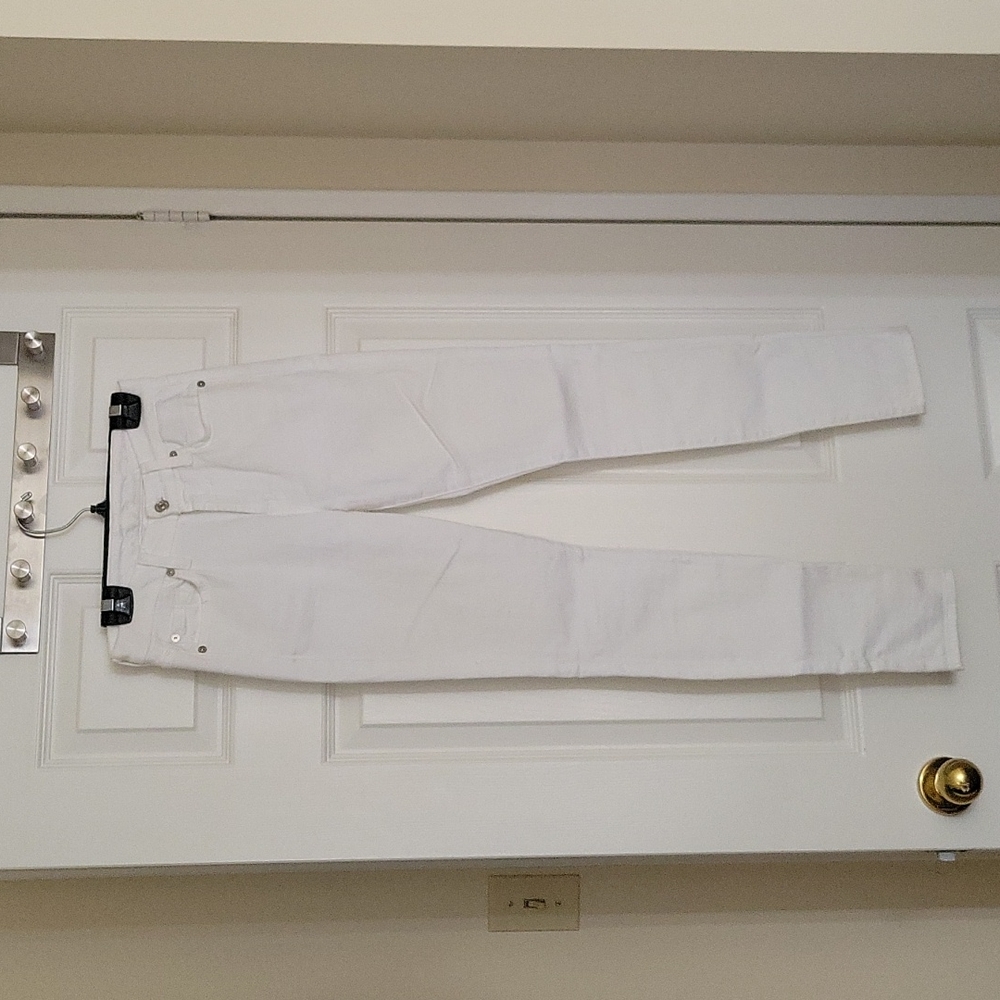 7 For All Mankind skinny stretch white jeans size 24